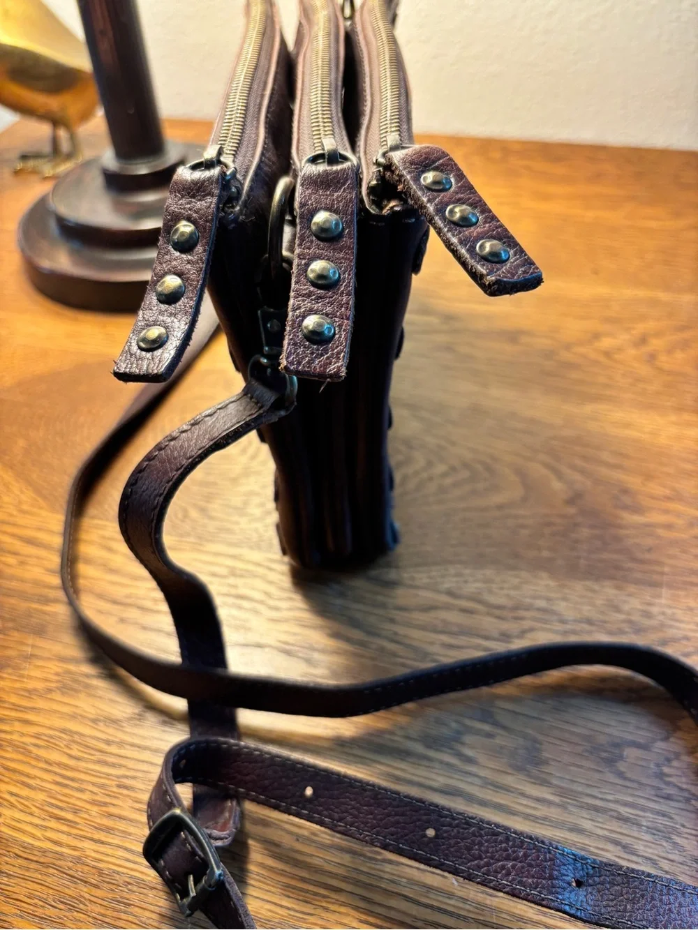 Frye Destroyed Jenna Studded Crossbody Bag